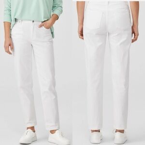 Eileen Fisher Women’s White Organic Cotton Stretch Denim Skinny Jeans Size 8